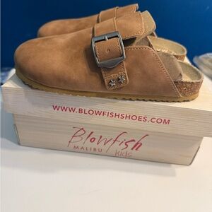 Blowfish Kids Brown Suede-Look Slip-On Clog with Buckle